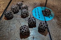 Stylos Fev 22 -4 Fruits (pignes ?) du Liquidambar. Je les taille en cubes.