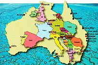 cropped-australie-europe-map-carte Alice Spring (centre Australie) -> Sydney, c'est aller de Brest en France à la pointe de la Turquie. Brisbane -> Sydney (3/4 de la côte EST), c'est traverser...